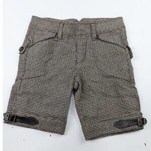 Zara Brown Green Blue Plaid Equestrian Look Shorts 3-4 Girls